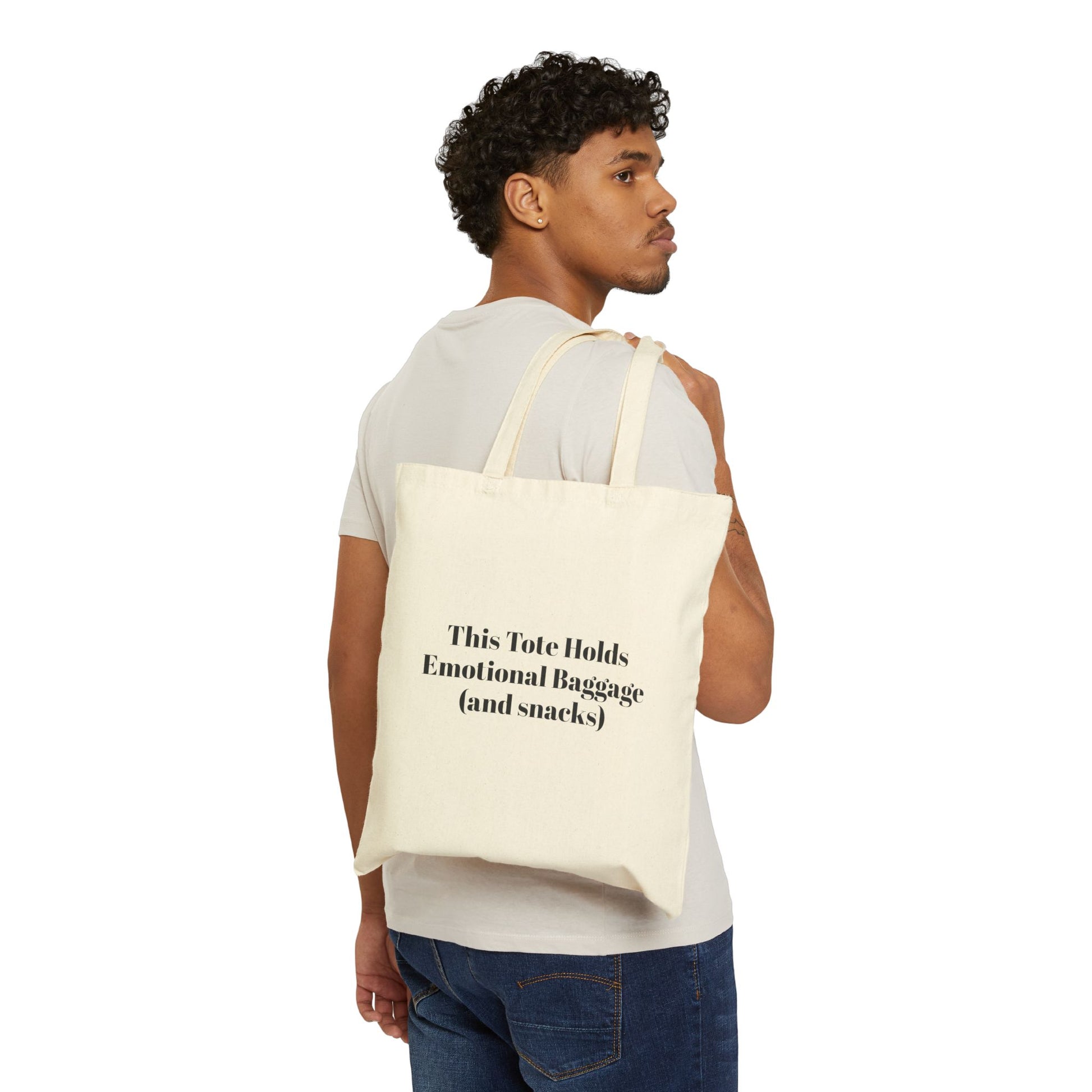 Emotional Baggage Cotton Canvas Tote Bag, Eco-Friendly Shopping Bag, Funny Gift for Friends, Reusable Grocery Bag, Beach Bag