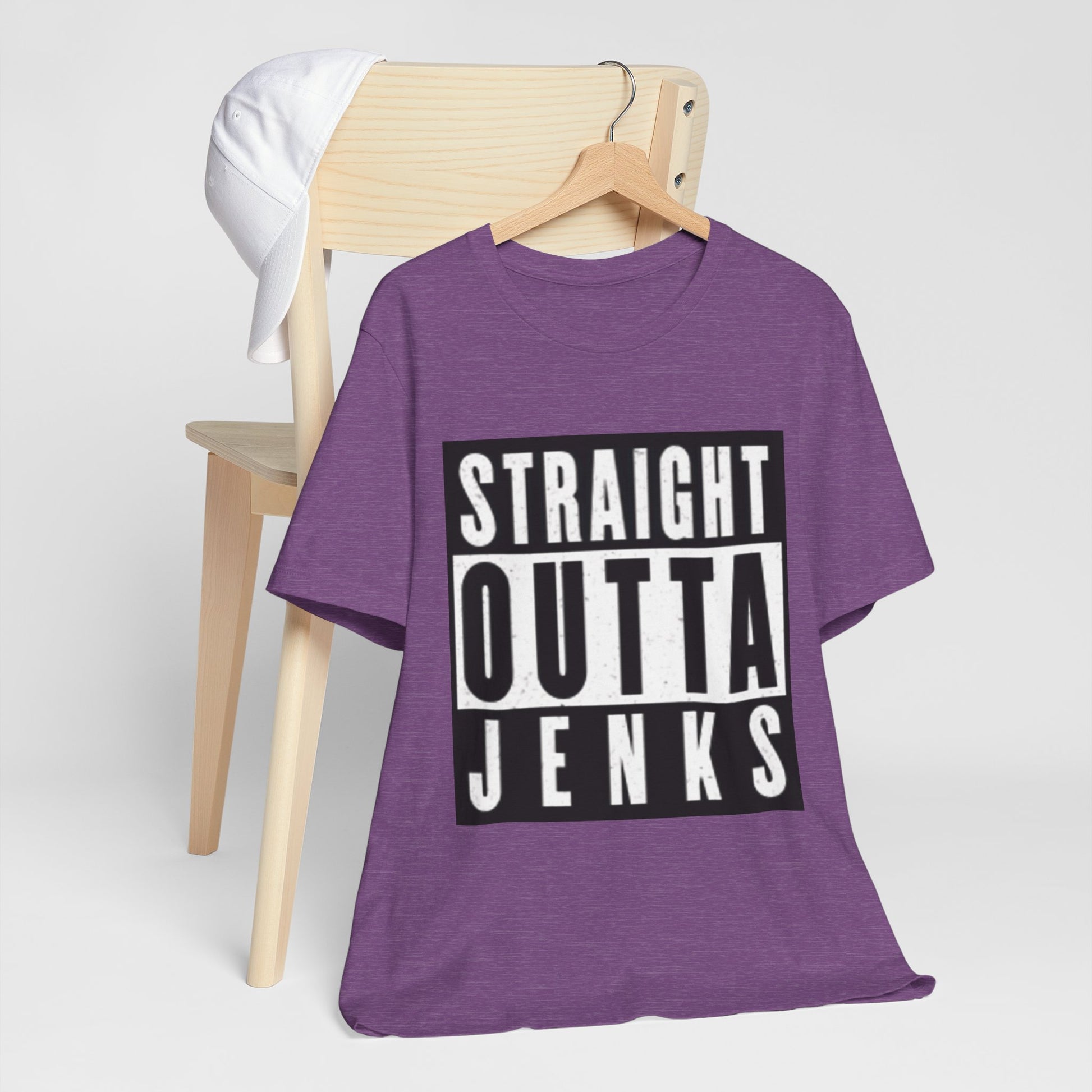 Straight Outta Jenks Unisex Tee, Funny Graphic T-Shirt for Casual Wear, Gift for Friends, Summer Outfit, Streetwear Style