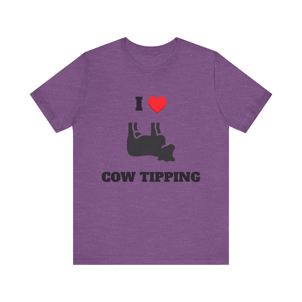 I Love Cow Tipping Tee | Fun Unisex Jersey Shirt, Farm-Themed Gift, Casual Outfit for Animal Lovers, Unique Party Apparel