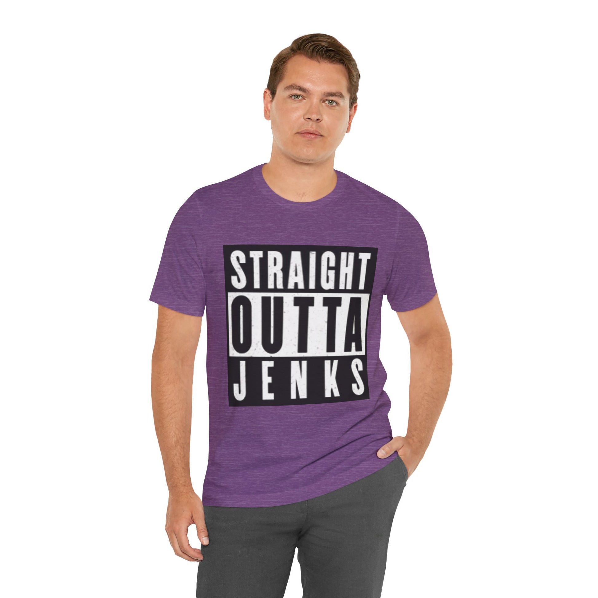 Straight Outta Jenks Unisex Tee, Funny Graphic T-Shirt for Casual Wear, Gift for Friends, Summer Outfit, Streetwear Style