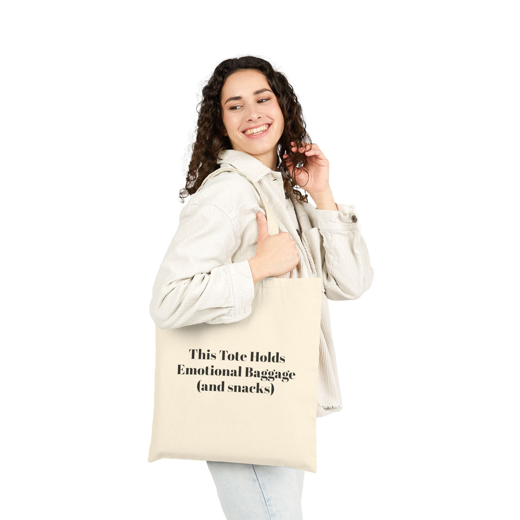 Emotional Baggage Cotton Canvas Tote Bag, Eco-Friendly Shopping Bag, Funny Gift for Friends, Reusable Grocery Bag, Beach Bag