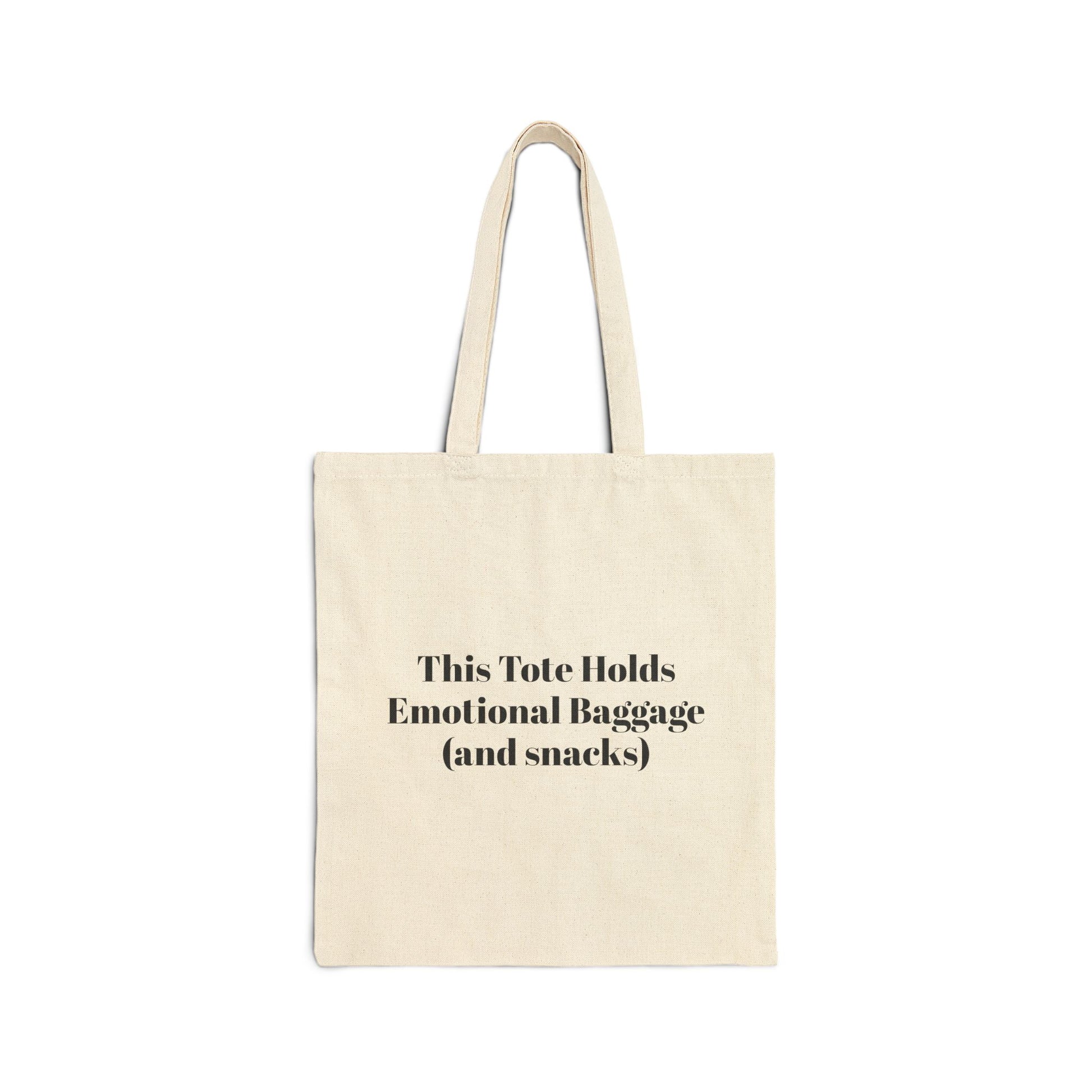 Emotional Baggage Cotton Canvas Tote Bag, Eco-Friendly Shopping Bag, Funny Gift for Friends, Reusable Grocery Bag, Beach Bag