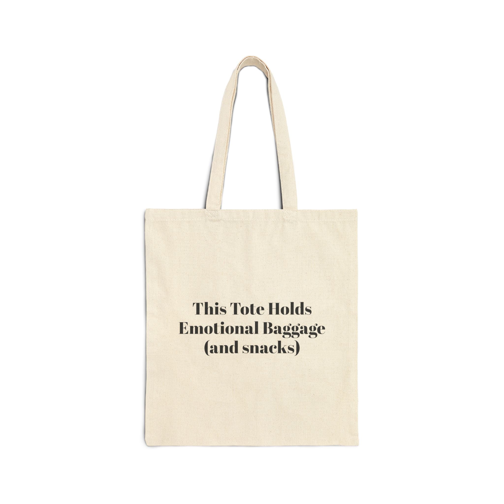 Emotional Baggage Cotton Canvas Tote Bag, Eco-Friendly Shopping Bag, Funny Gift for Friends, Reusable Grocery Bag, Beach Bag